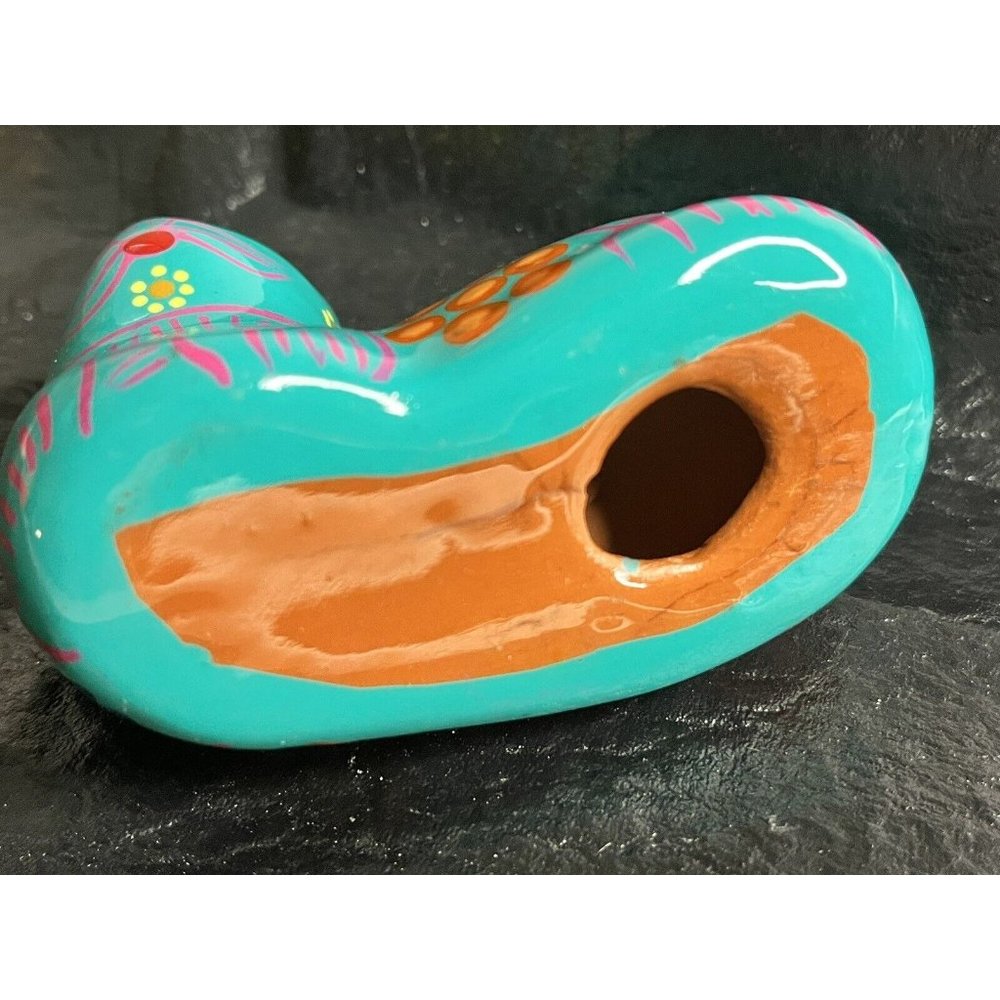 Vintage Mexican Talavera Pottery Handprinted Cat 4" Folk Art Glazed Colorful - Picture 6 of 7